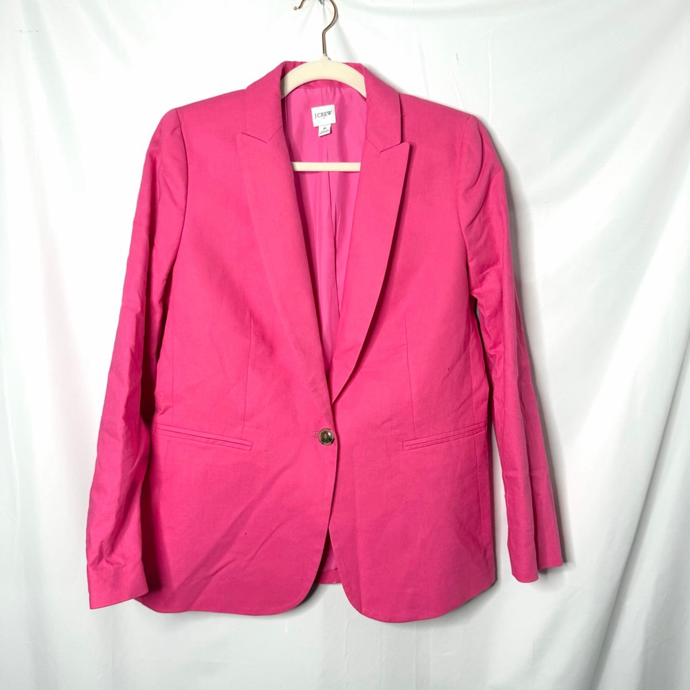 J.Crew Pink Linen Blend Blazer Size 6